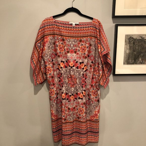 NWT Maggie London Floral Print Blouson Dress Pink Multi Size 16 - Picture 9 of 13